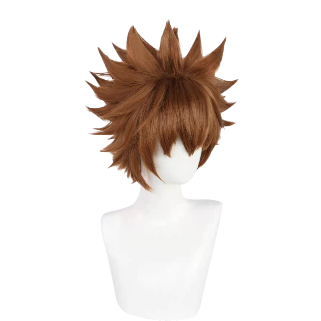 White Smoke Tsuna Sawada Cosplay Wig - Katekyo Hitman Reborn! (Spiky Brown) (FEVERCOS)