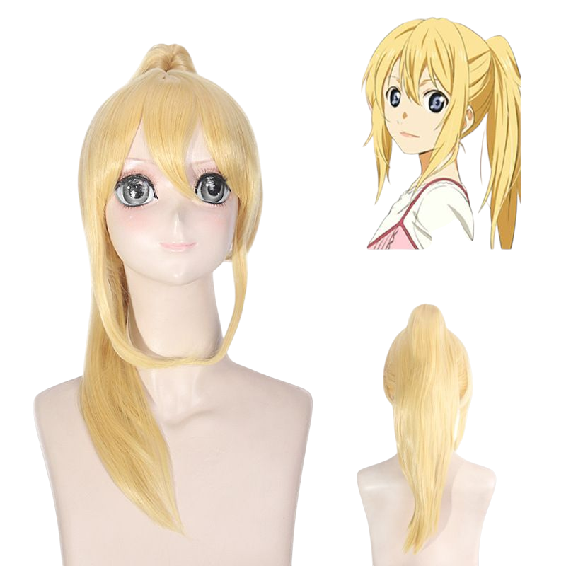 Wheat Kaori Miyazono Cosplay Wig - Your Lie in April (Blonde Ponytail) (FEVERCOS)