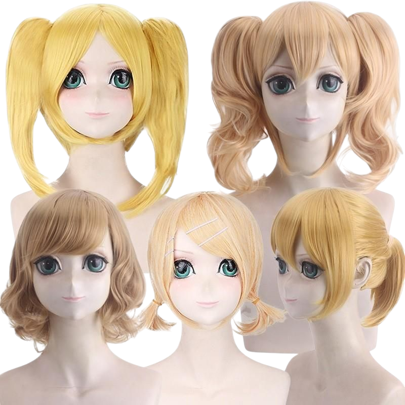 Tan Kagamine Rin "Meltdown" (Hard R.K. Mix) Cosplay Wig - Vocaloid (Long Golden) (FEVERCOS)