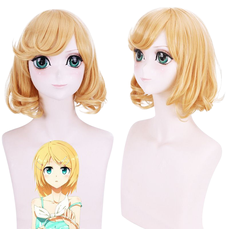 Antique White Kagamine Rin "Meltdown" (Hard R.K. Mix) Cosplay Wig - Vocaloid (Long Golden) (FEVERCOS)
