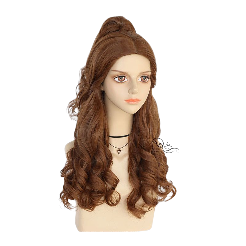 Saddle Brown Belle Cosplay Wig - Beauty and the Beast (Brown Spiral Curls) (FEVERCOS)