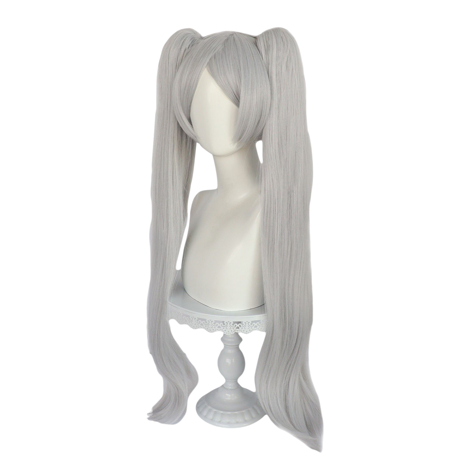 Dark Gray Frieren Cosplay Wig - Frieren: Beyond Journey's End (White Twin Tails) (FEVERCOS)