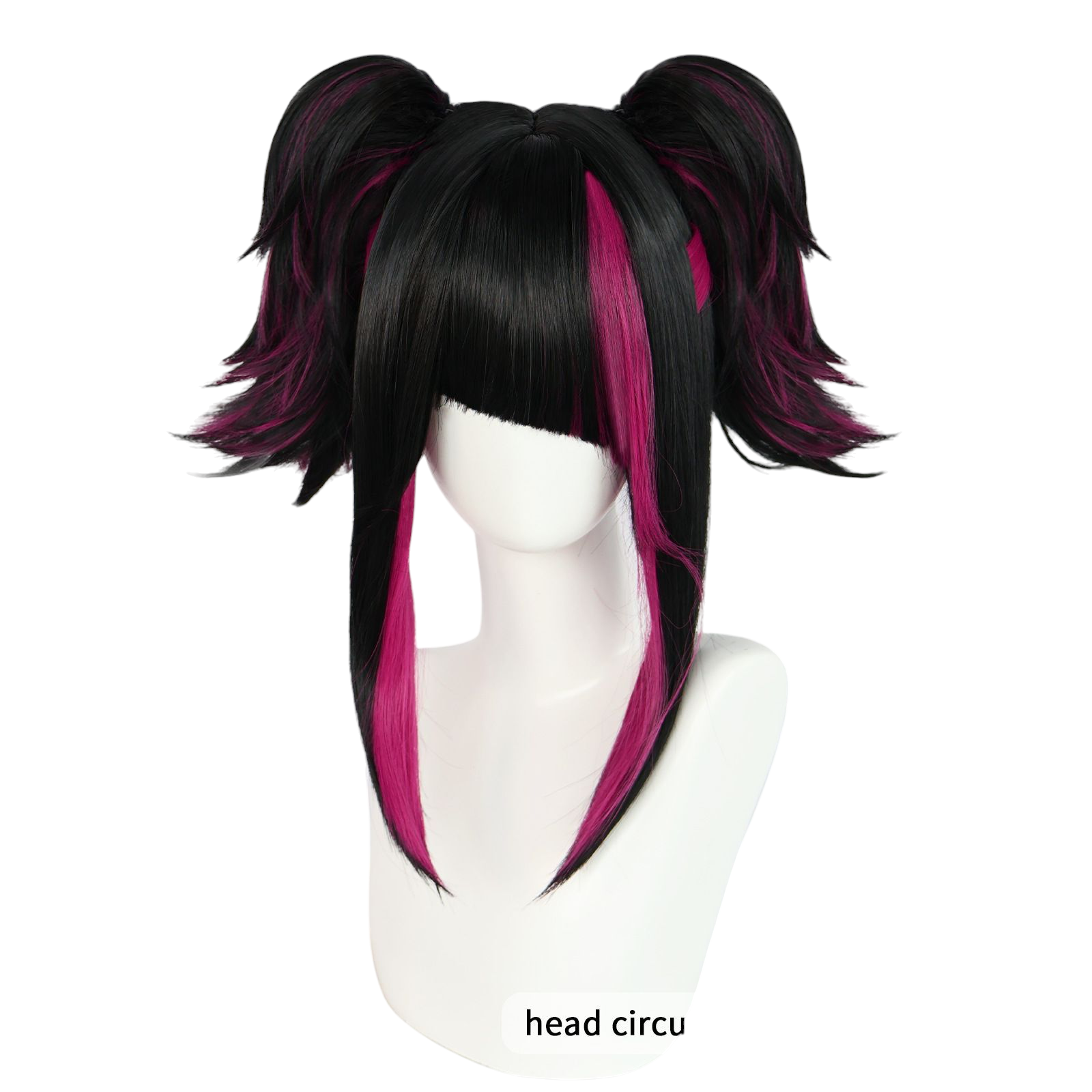 Black Juri Han Cosplay Wig - Street Fighter 6 (Black/Pink Highlights) (FEVERCOS)