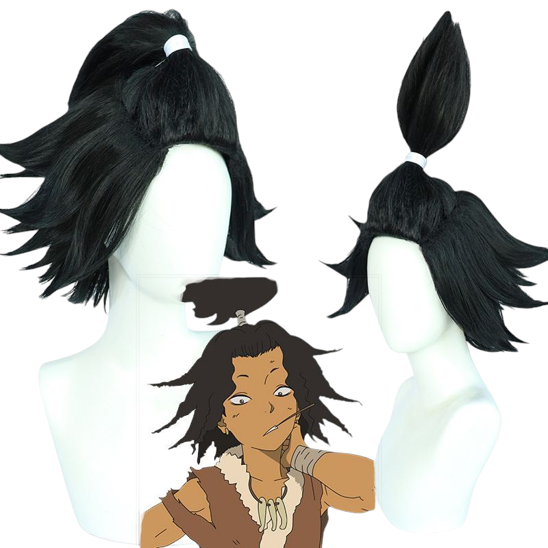 Dark Slate Gray Nurugai Cosplay Wig - Hell's Paradise (Black Short Tail) (FEVERCOS)