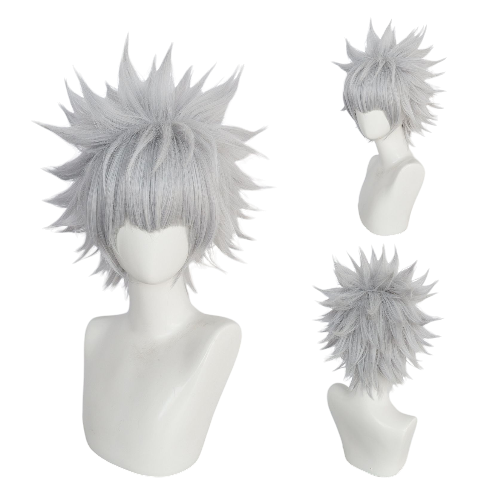 Gray Killua Zoldyck Cosplay Wig - Hunter x Hunter (Silver Spiky) (FEVERCOS)