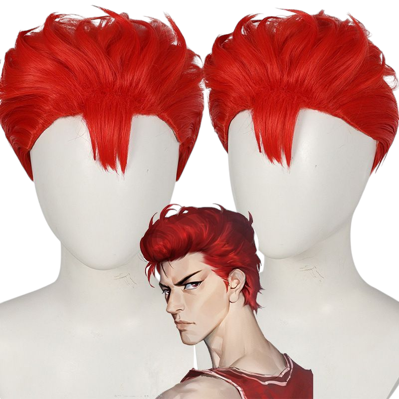Light Gray Hanamichi Sakuragi Cosplay Wig - Slam Dunk (Red Pompadour) (FEVERCOS)