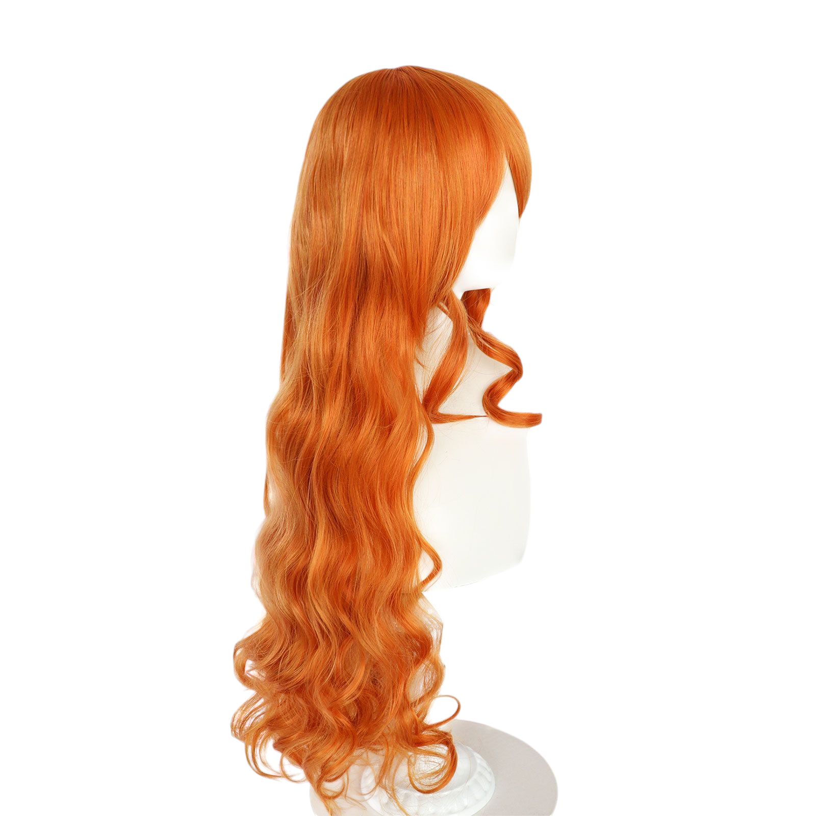 Chocolate Nami (New World) Cosplay Wig - One Piece (100cm Orange Wavy) (FEVERCOS)