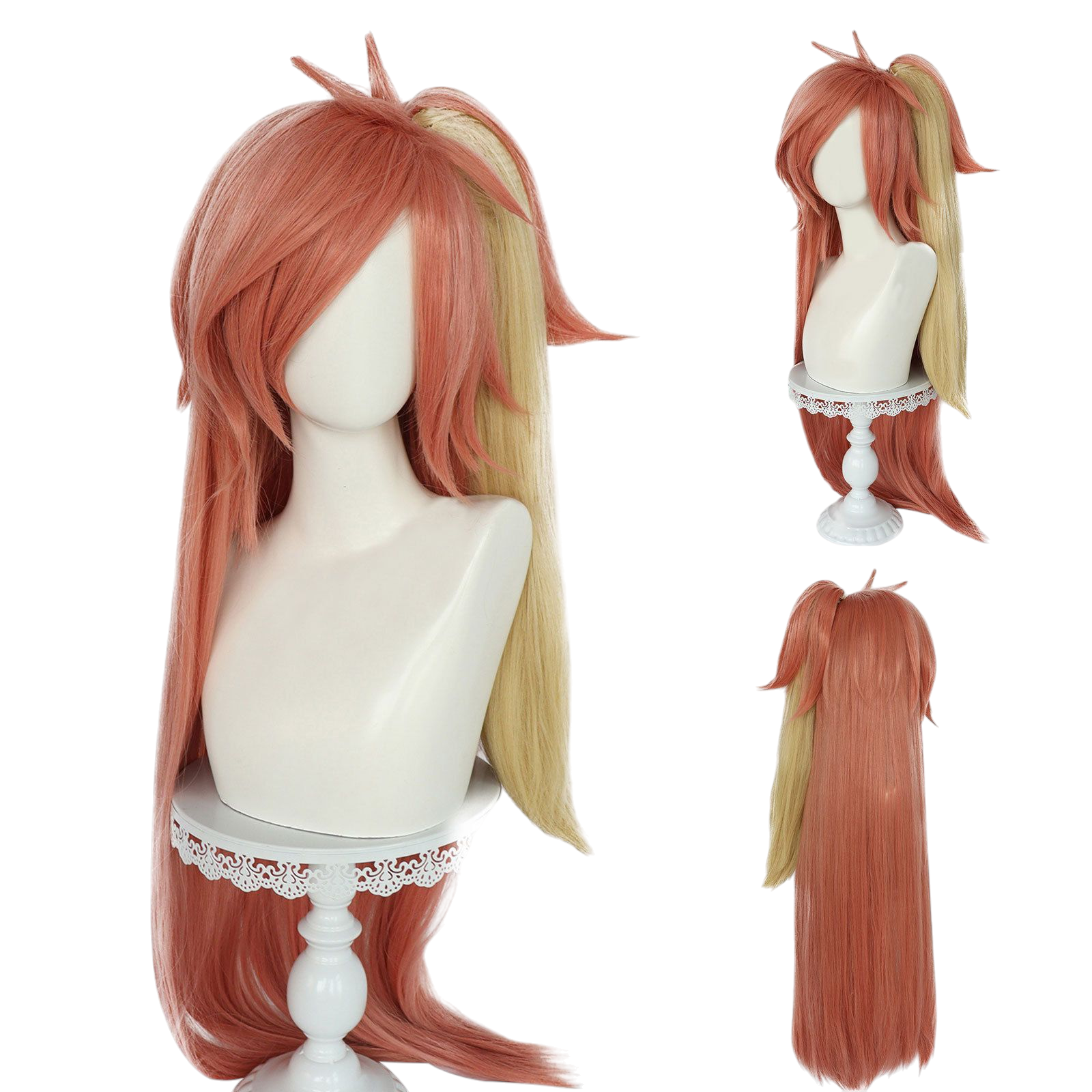 Rosy Brown Cherri Bomb Cosplay Wig - Hazbin Hotel (Gradient Ponytail) (FEVERCOS)