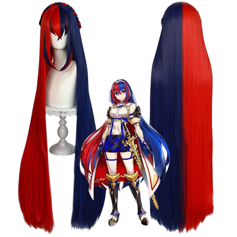 Midnight Blue Alear (Female) Cosplay Wig - Fire Emblem Engage (Red/Blue Split) (FEVERCOS)