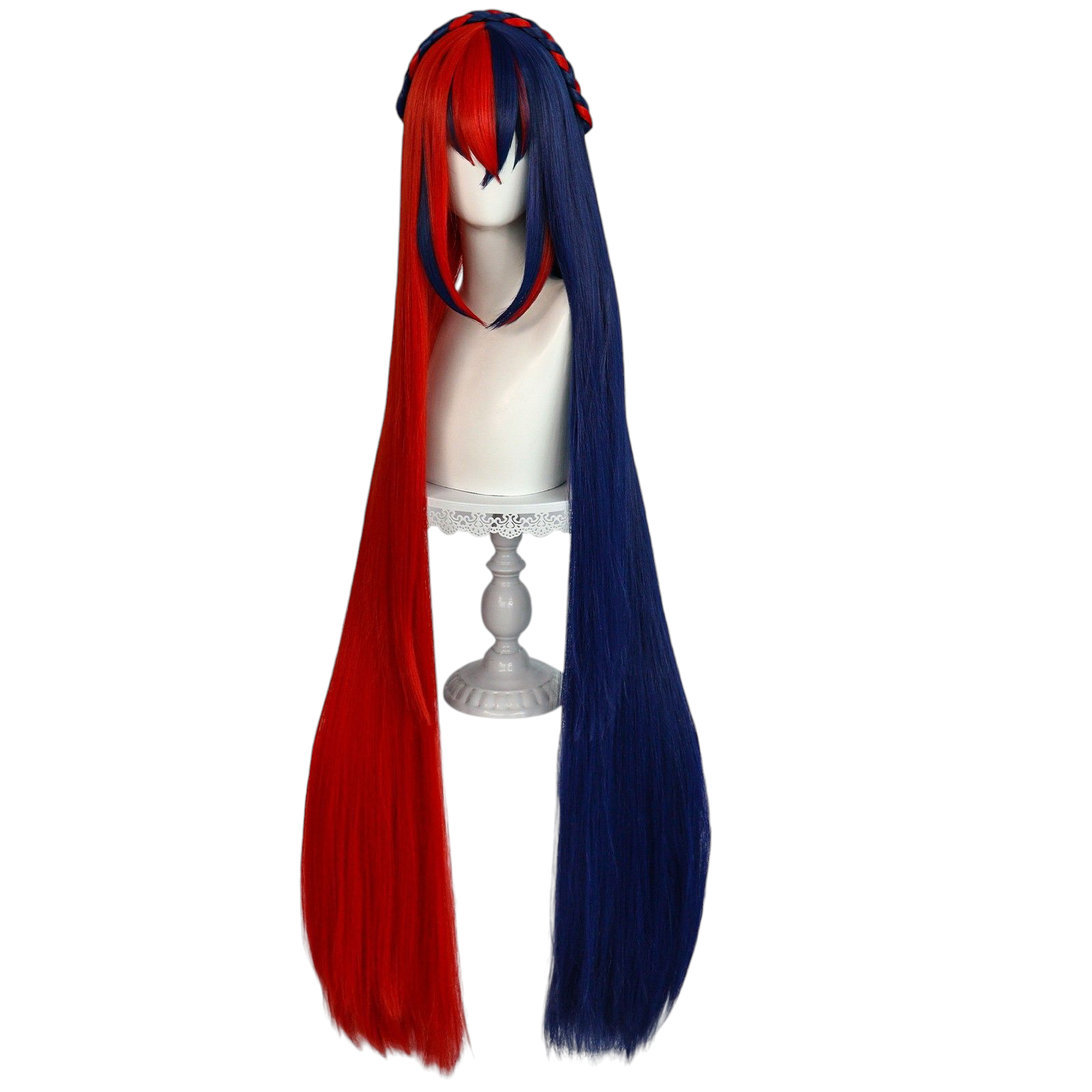 Dark Red Alear (Female) Cosplay Wig - Fire Emblem Engage (Red/Blue Split) (FEVERCOS)
