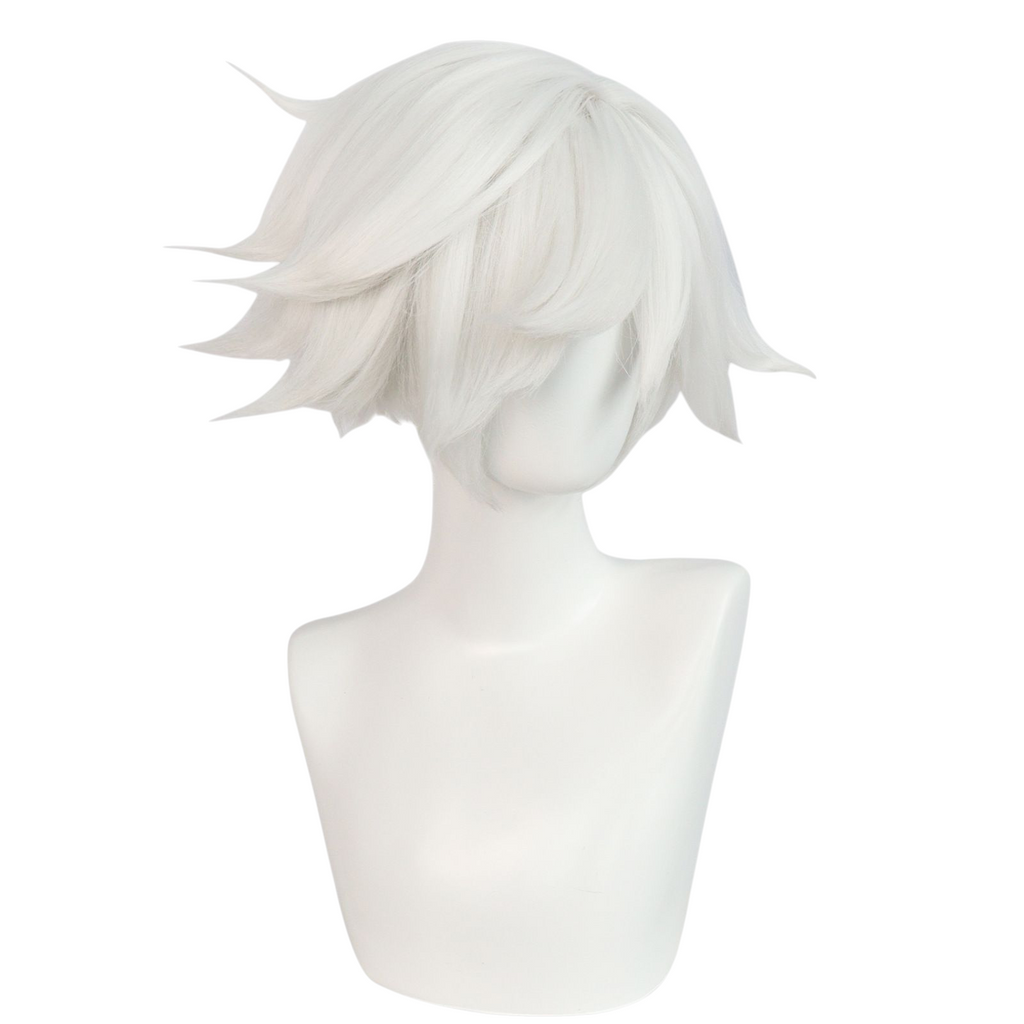 Light Gray Angel Dust (Premium) Cosplay Wig - Hazbin Hotel (White Skin Top) (FEVERCOS)