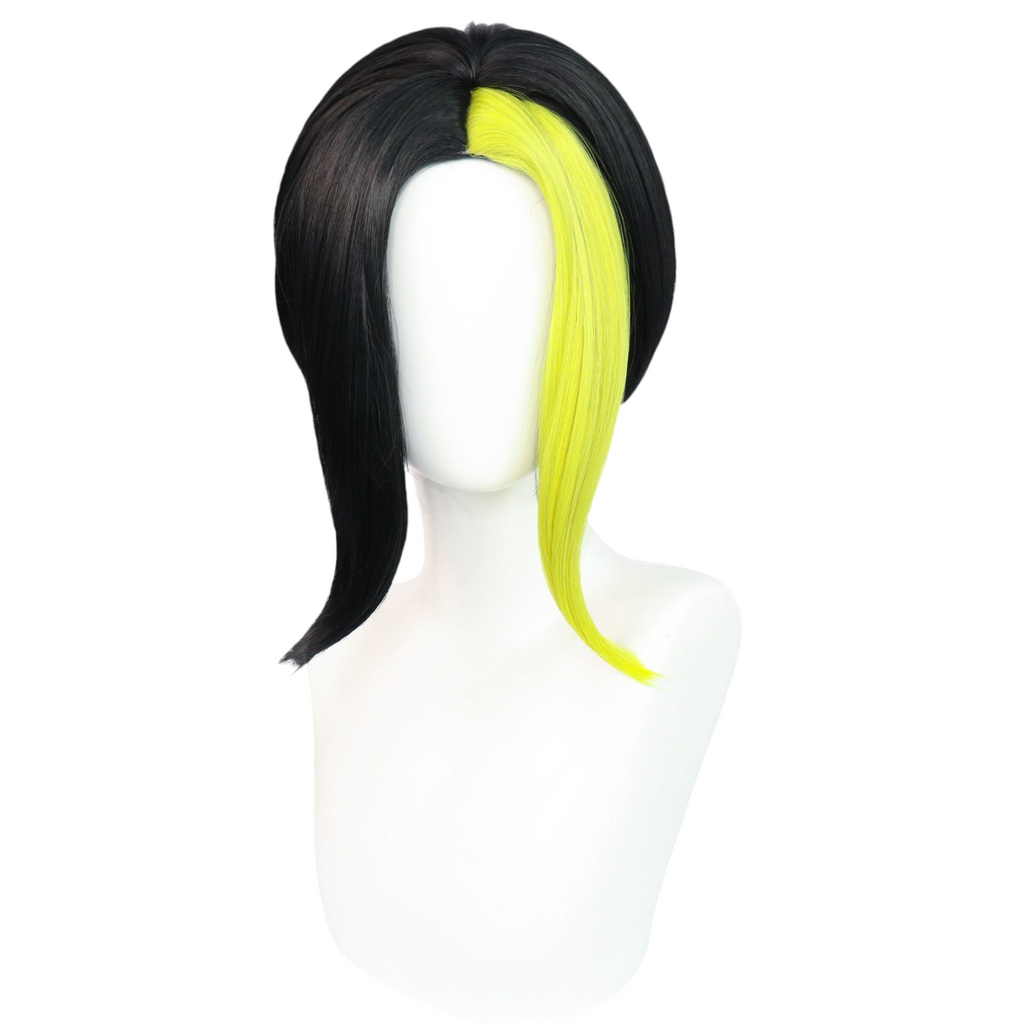 White Smoke Finn Ames Cosplay Wig - Mashle: Magic and Muscles (Black/Blonde) (FEVERCOS)