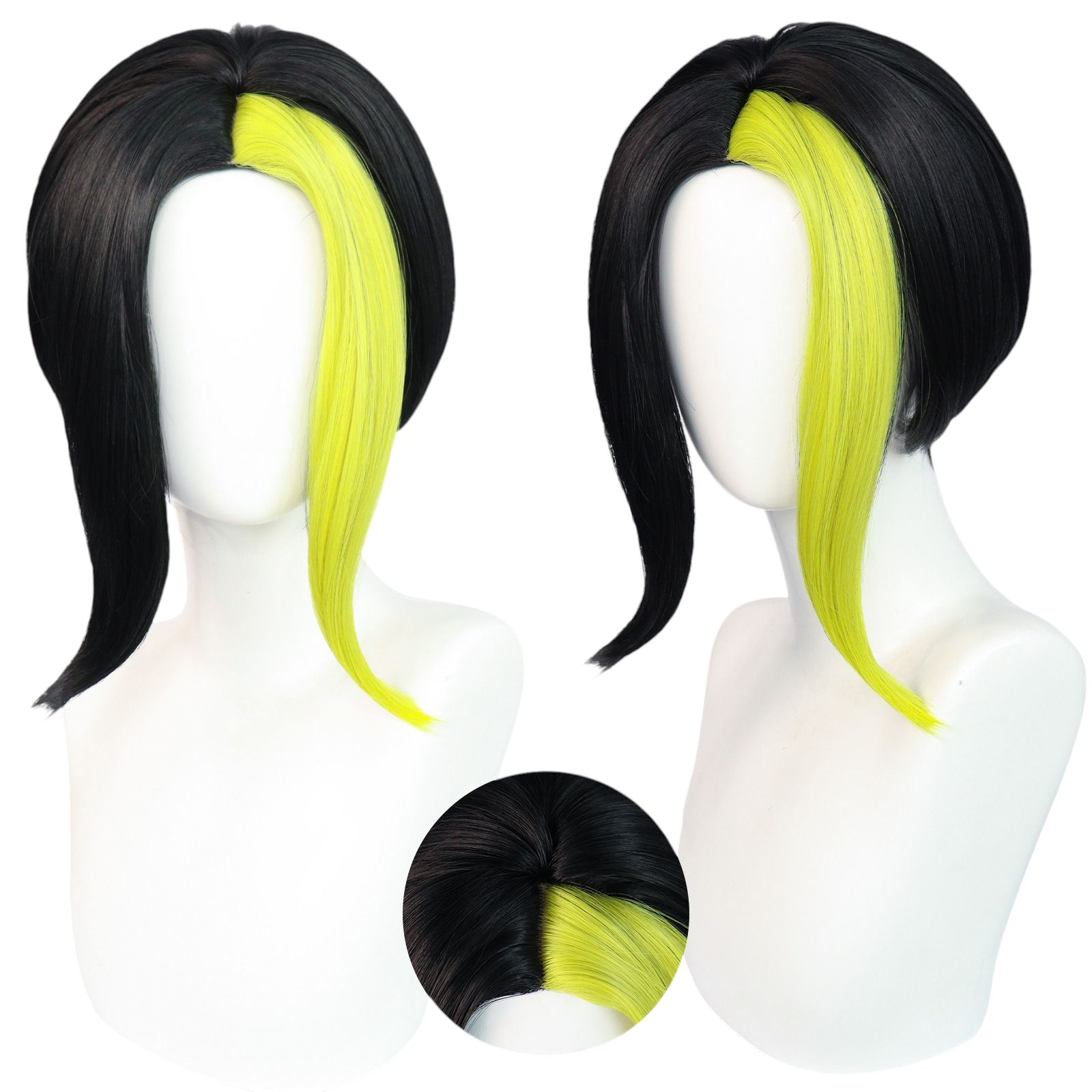 White Smoke Finn Ames Cosplay Wig - Mashle: Magic and Muscles (Black/Blonde) (FEVERCOS)