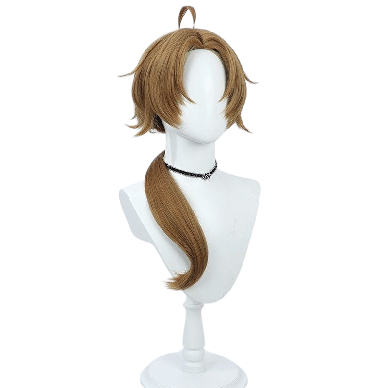 Light Gray Rudeus Greyrat (Adult) Cosplay Wig - Mushoku Tensei (Brown Ponytail) (FEVERCOS)