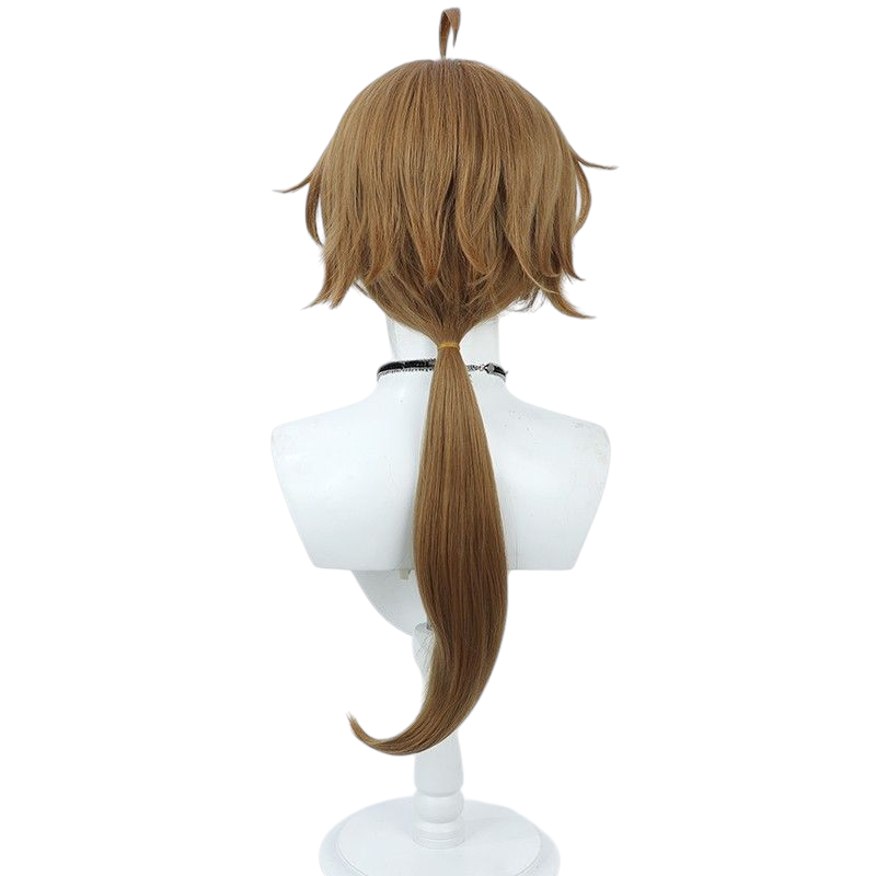 Light Gray Rudeus Greyrat (Adult) Cosplay Wig - Mushoku Tensei (Brown Ponytail) (FEVERCOS)