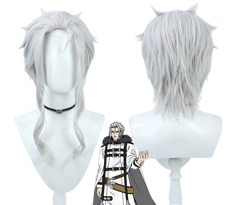 Light Gray Orsted (Dragon God) Cosplay Wig - Mushoku Tensei (Silver) (FEVERCOS)