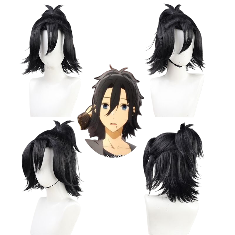 Beige Izumi Miyamura (Long Hair) Cosplay Wig - Horimiya (Black Half-Tied) (FEVERCOS)