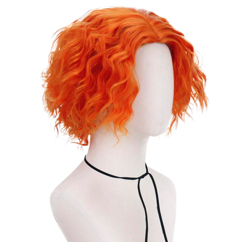 Firebrick Mad Hatter (Tarrant Hightopp) Cosplay Wig - Alice in Wonderland Through the Looking Glass (Orange Frizzy) (FEVERCOS)