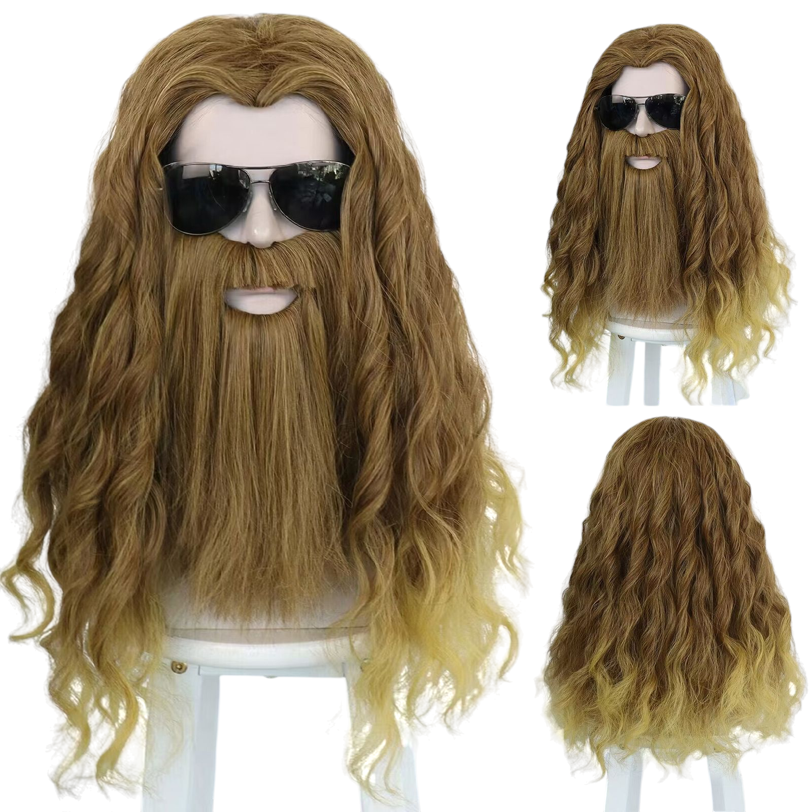 Dark Olive Green Thor Odinson (Bro Thor) Cosplay Wig &amp; Beard Set - Avengers: Endgame (FEVERCOS) Marvel