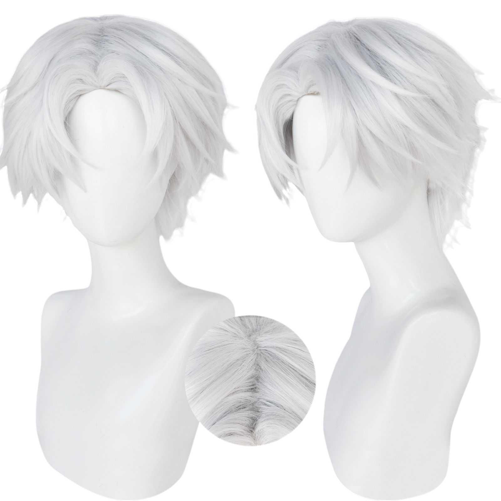 Light Gray Gin Cosplay Wig - Hotarubi no Mori e (Silver Short) (FEVERCOS)