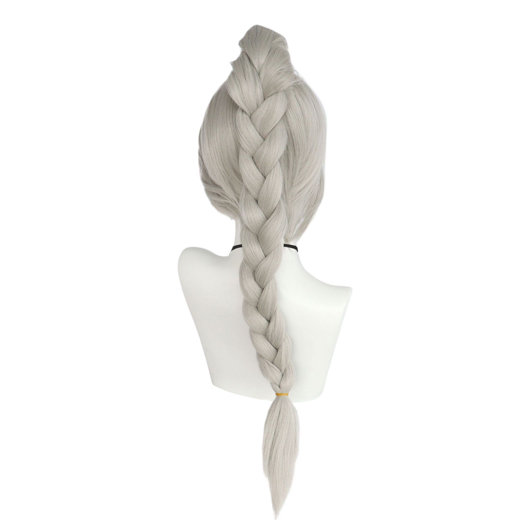 Gray Shadowheart Cosplay Wig - Baldur's Gate 3 (Black Braid/Ponytail) (FEVERCOS)