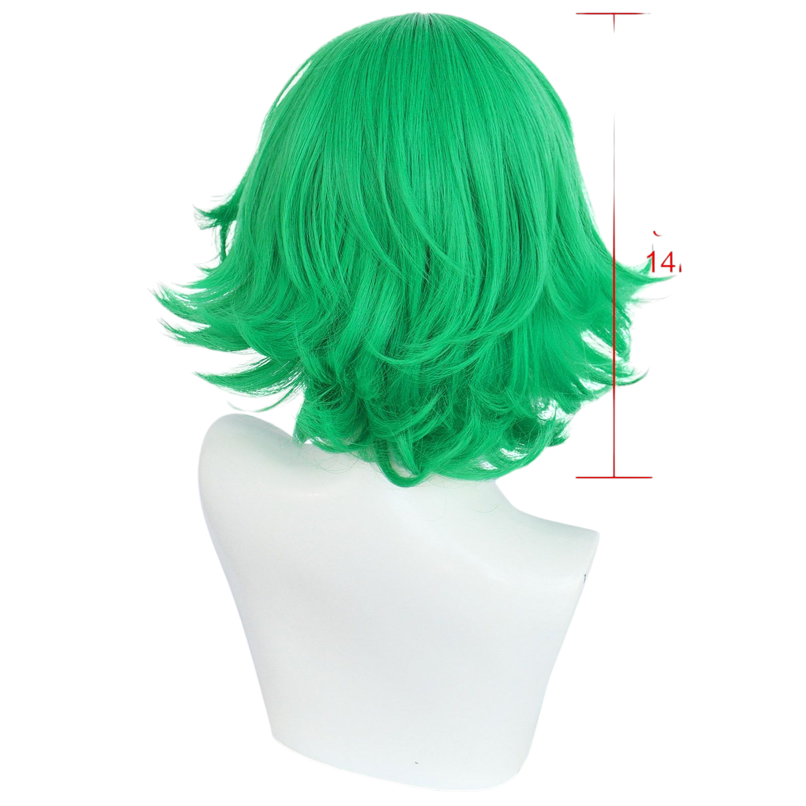 Medium Sea Green Tatsumaki (Tornado of Terror) Cosplay Wig - One Punch Man (Green Curly) (FEVERCOS)