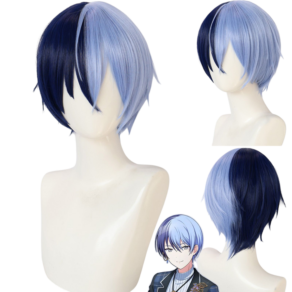 Dark Slate Gray Toya Aoyagi Cosplay Wig - Project Sekai (Split Blue/Grey) (FEVERCOS)