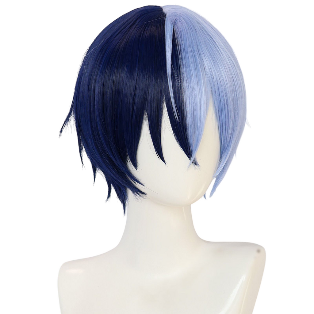 Midnight Blue Toya Aoyagi Cosplay Wig - Project Sekai (Split Blue/Grey) (FEVERCOS)