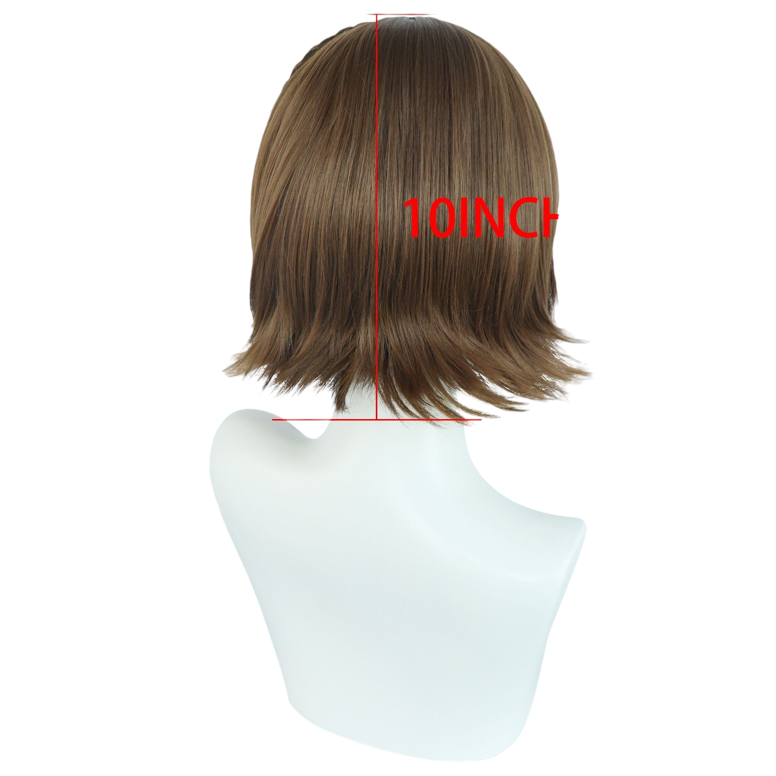 Dark Olive Green Makoto Niijima (Queen) Cosplay Wig - Persona 5 (Brown Braid/Bob) (FEVERCOS)
