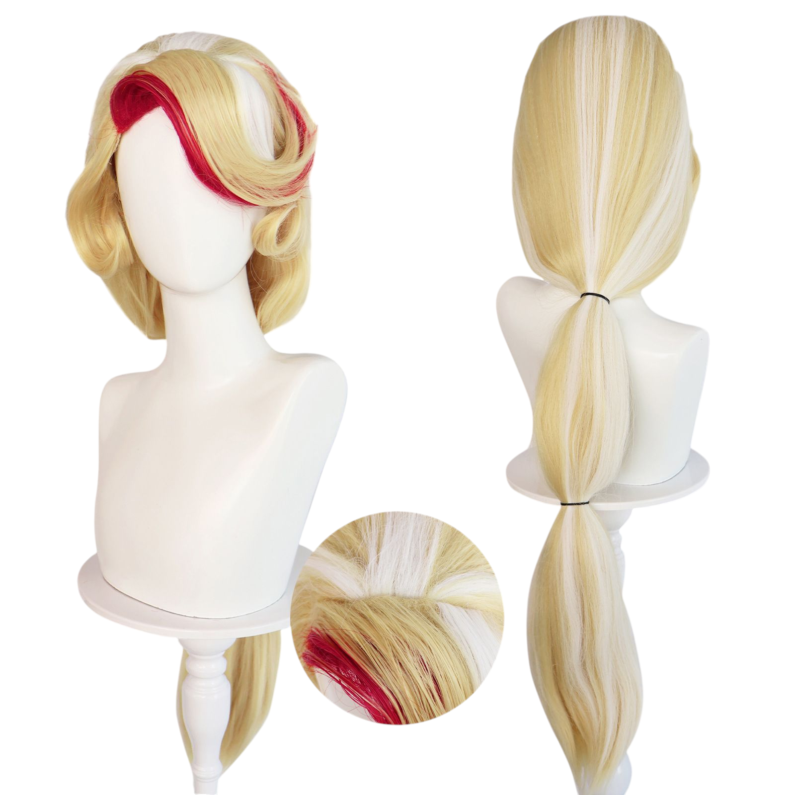 Light Gray Charlie Morningstar Cosplay Wig - Hazbin Hotel (Blonde Ponytail) (FEVERCOS)