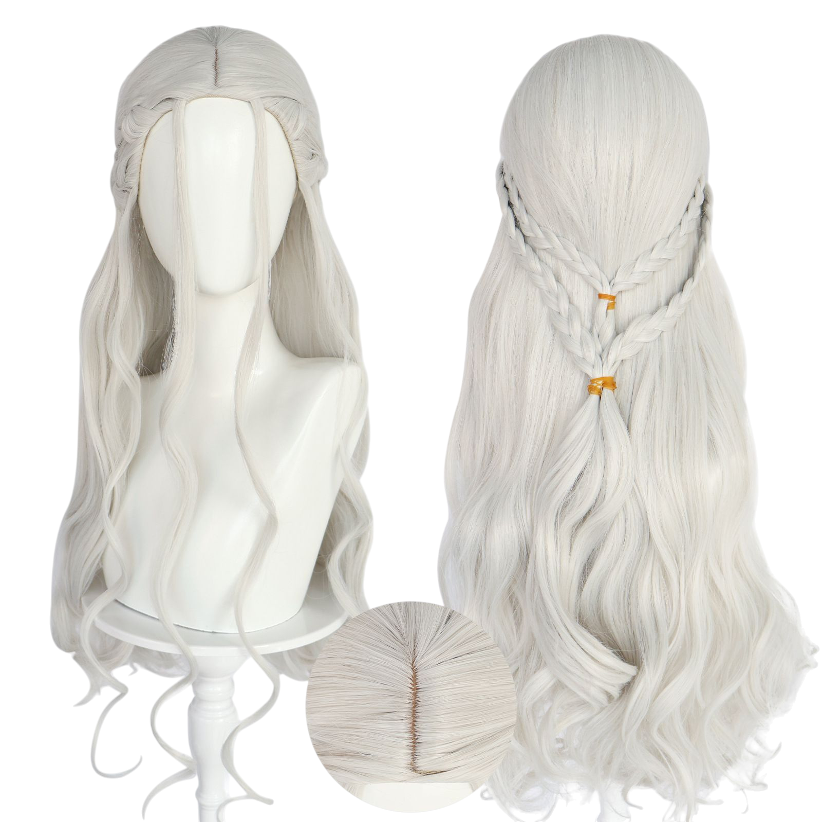 Light Gray Daenerys Targaryen Cosplay Wig - Game of Thrones (Platinum Wavy) (FEVERCOS)