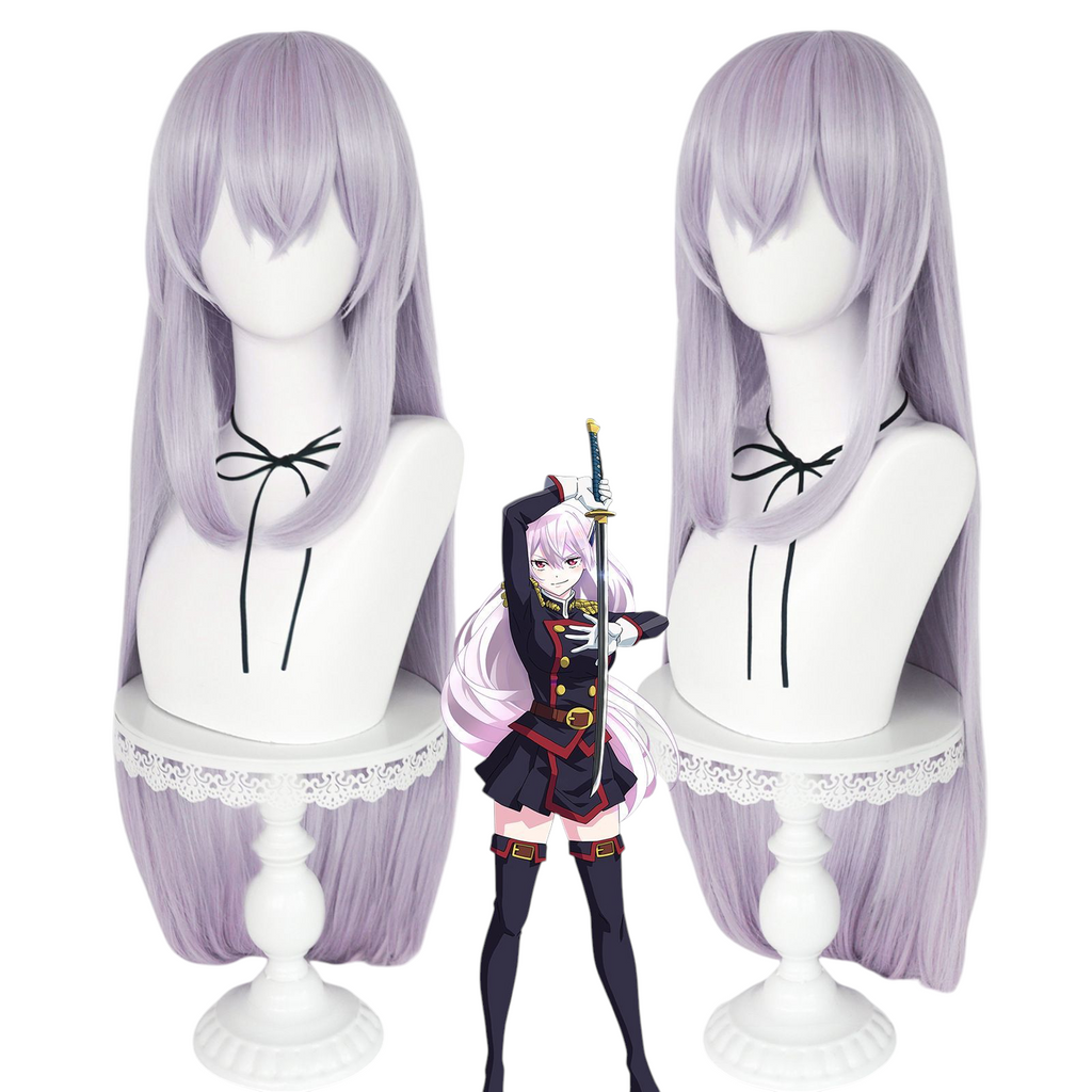 Light Gray Kyouka Uzen Cosplay Wig - Chained Soldier (Pink/Purple Straight) (FEVERCOS)