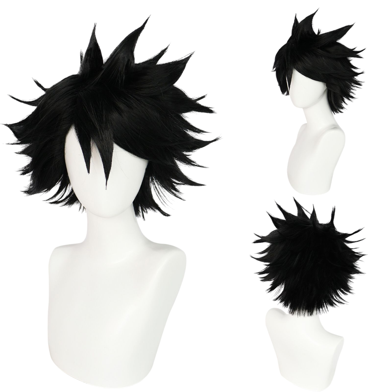 Beige Millie Cosplay Wig - Helluva Boss (Black Bob) (FEVERCOS)