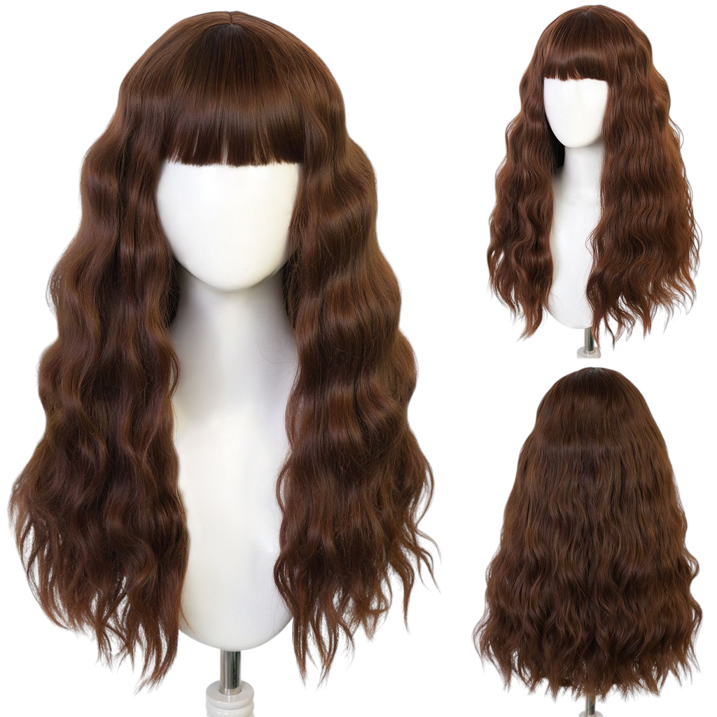 Dark Slate Gray Hermione Granger Cosplay Wig - Harry Potter (Bushy Brown Curls) (FEVERCOS)