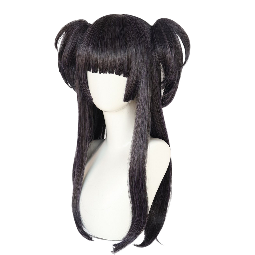 Beige Fuyuko Mayuzumi Cosplay Wig - Idolmaster Shiny Colors (Black Twin Clips) (FEVERCOS) The Idolmaster Shiny Colors