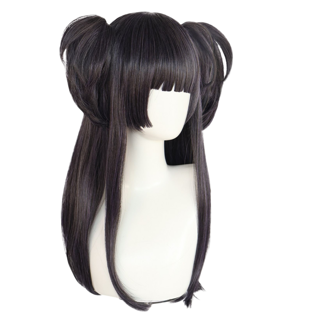 Beige Fuyuko Mayuzumi Cosplay Wig - Idolmaster Shiny Colors (Black Twin Clips) (FEVERCOS) The Idolmaster Shiny Colors