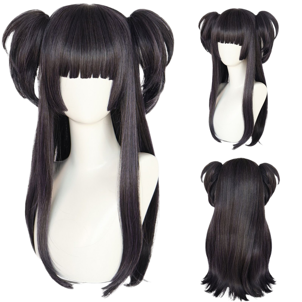 Beige Fuyuko Mayuzumi Cosplay Wig - Idolmaster Shiny Colors (Black Twin Clips) (FEVERCOS) The Idolmaster Shiny Colors