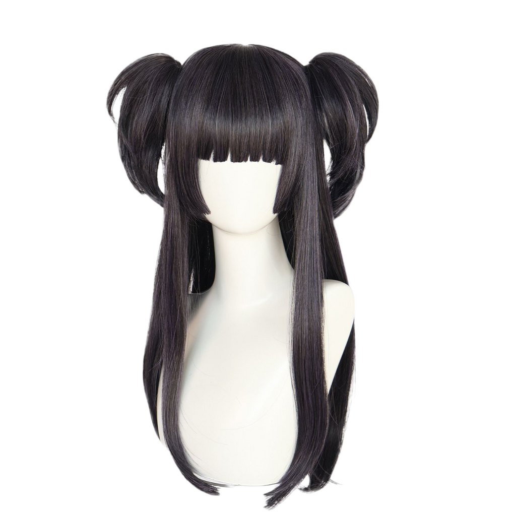Beige Fuyuko Mayuzumi Cosplay Wig - Idolmaster Shiny Colors (Black Twin Clips) (FEVERCOS) The Idolmaster Shiny Colors