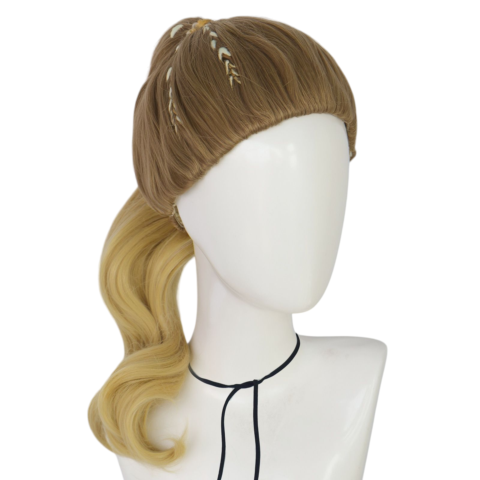 Light Gray Vampire Girl Cosplay Wig - Zombies 4 (Gradient Side Braid) (FEVERCOS)