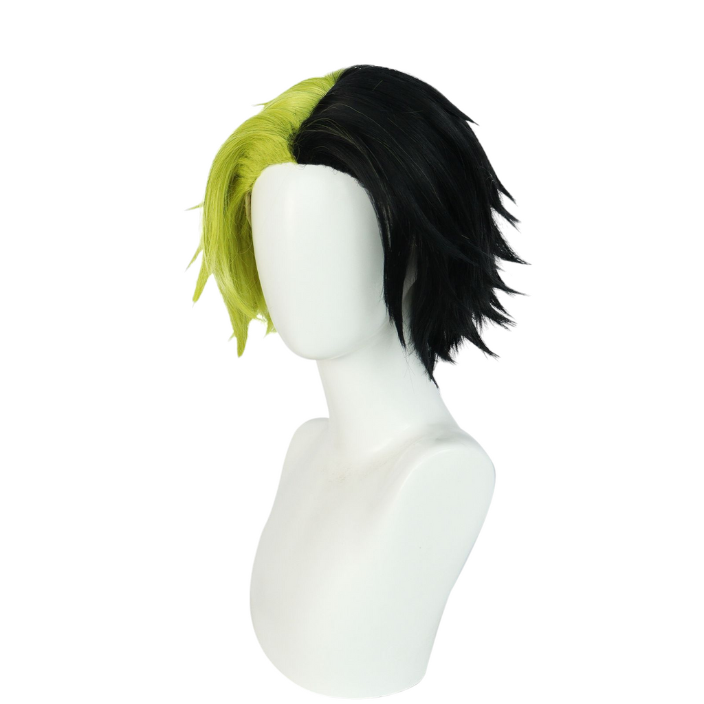 Beige Rayne Ames Cosplay Wig - Mashle (Two-Tone Black/Blonde) (FEVERCOS)