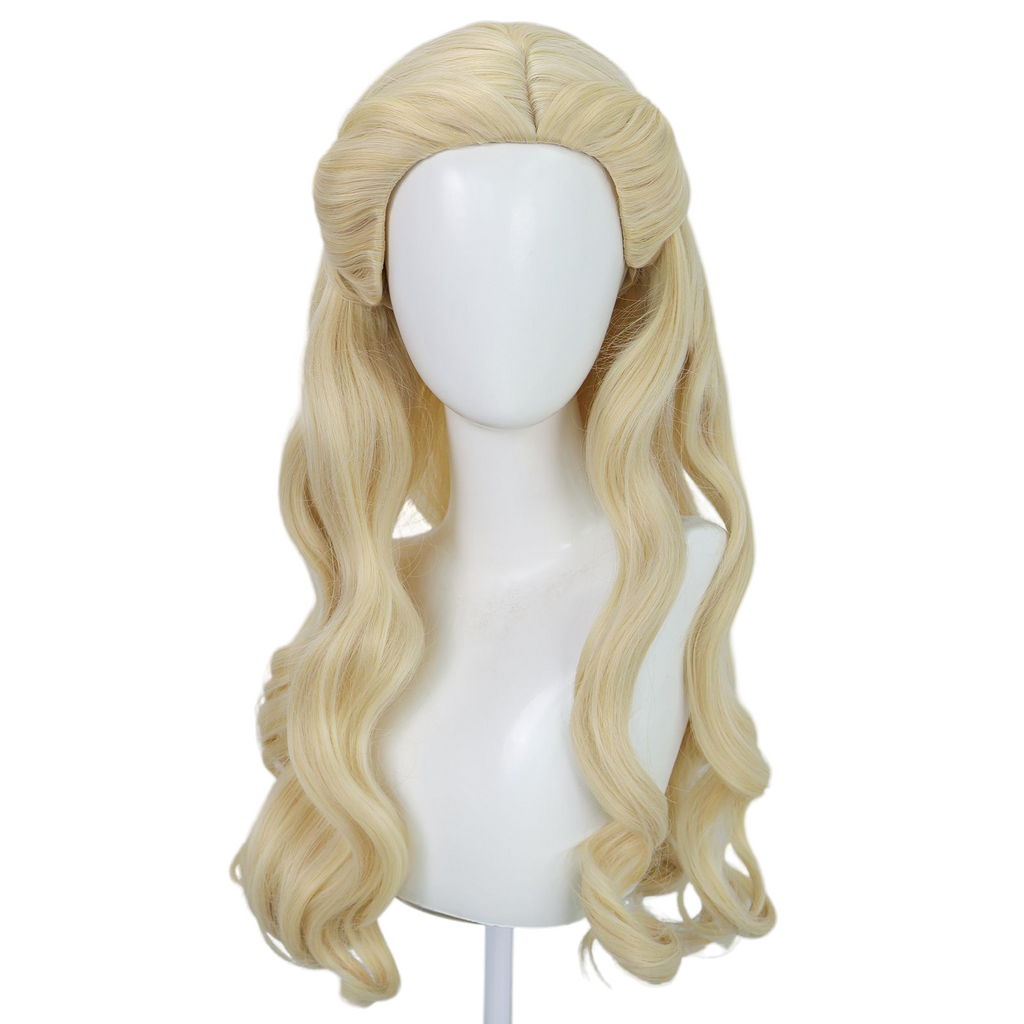 Tan Glinda Cosplay Wig - Wicked Movie (Long Blonde Wavy) (FEVERCOS)