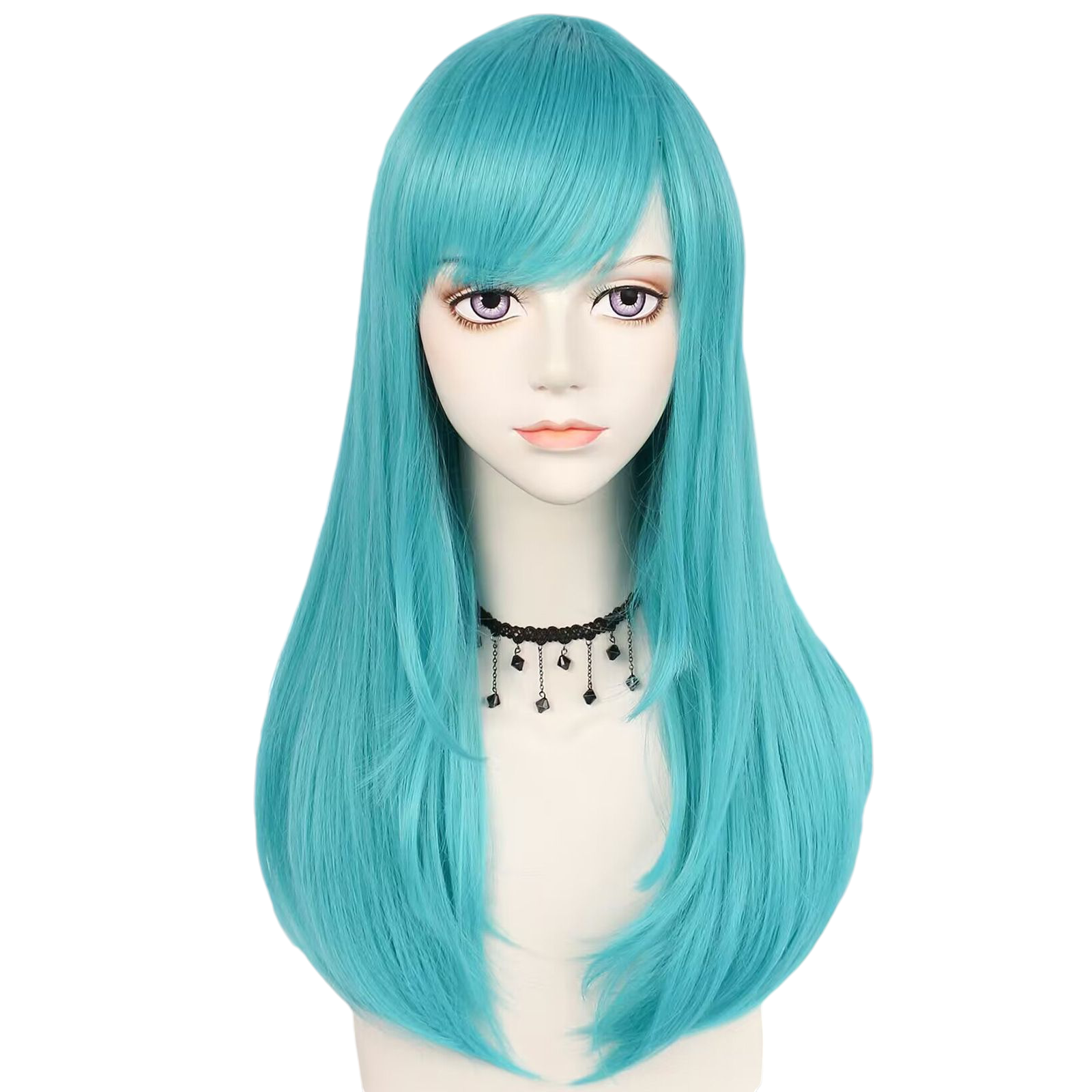 Cadet Blue Bulma Cosplay Wig - Dragon Ball (Blue Long Side-Bang) (FEVERCOS)