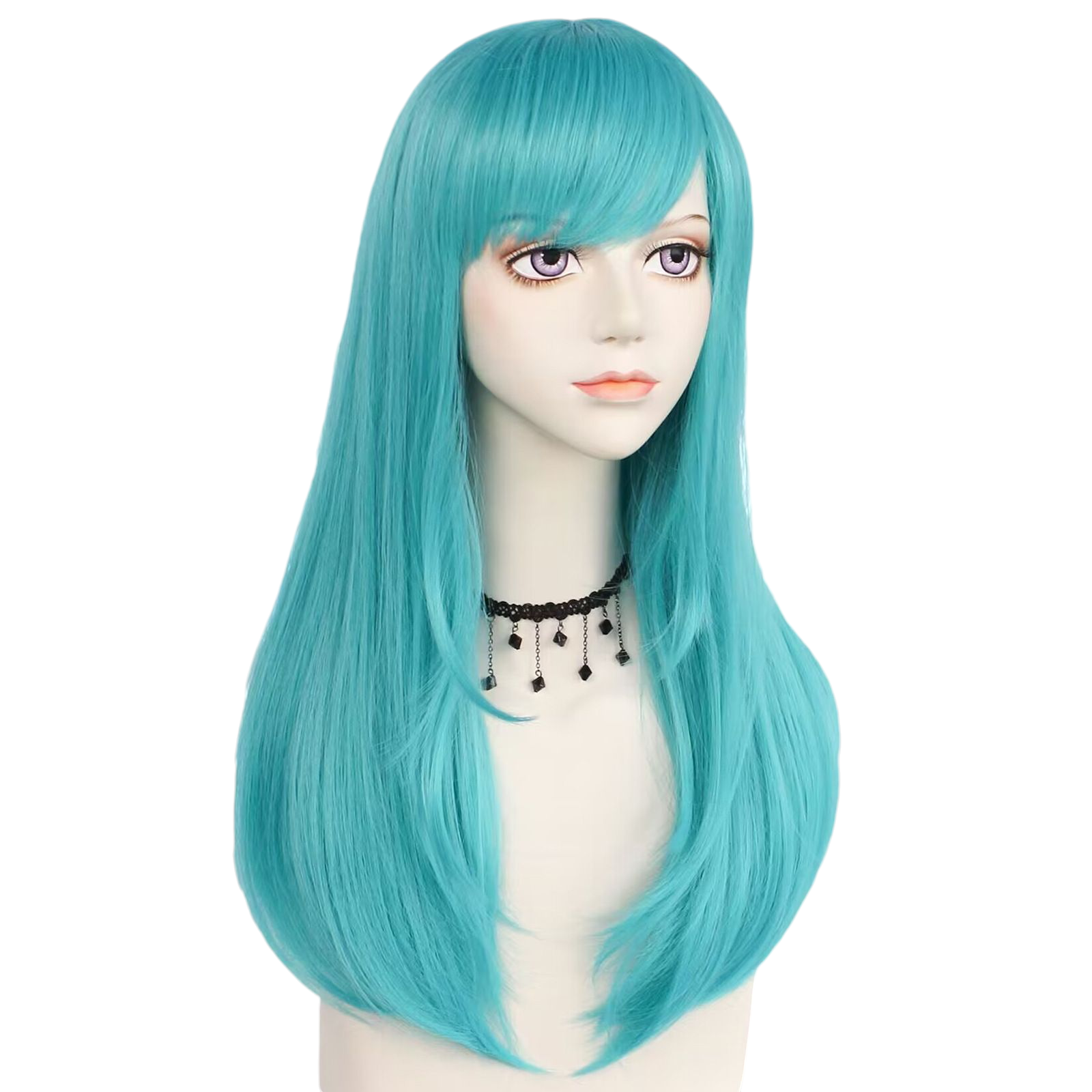 Cadet Blue Bulma Cosplay Wig - Dragon Ball (Blue Long Side-Bang) (FEVERCOS)