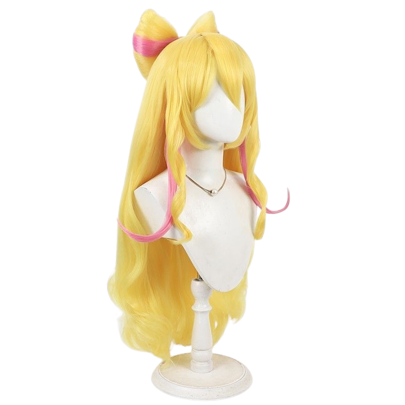 Light Goldenrod Cure Butterfly (Ageha Hijiri) Cosplay Wig - Hirogaru Sky! Delicious Party Pretty Cure (Pink/Purple Mix) (FEVERCOS)