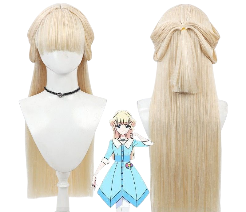 Light Gray Cure Nyammy (Yuki Nekoyashiki) Cosplay Wig - Wonderful Precure!Delicious Party Pretty Cure (White/Blue Long) (FEVERCOS)
