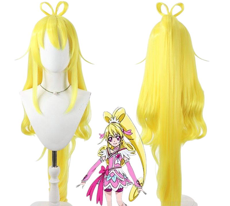 Light Goldenrod Cure Heart (Mana Aida) Cosplay Wig - DokiDoki! Precure  (Yellow Ponytail) (FEVERCOS)Pretty Cure