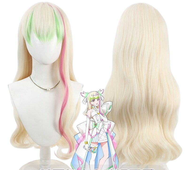 Light Gray Cure Prism (Mashiro Nijigaoka) Cosplay Wig - Hirogaru Sky! Precure Delicious Party Pretty Cure (White/Pink Gradient) (FEVERCOS)