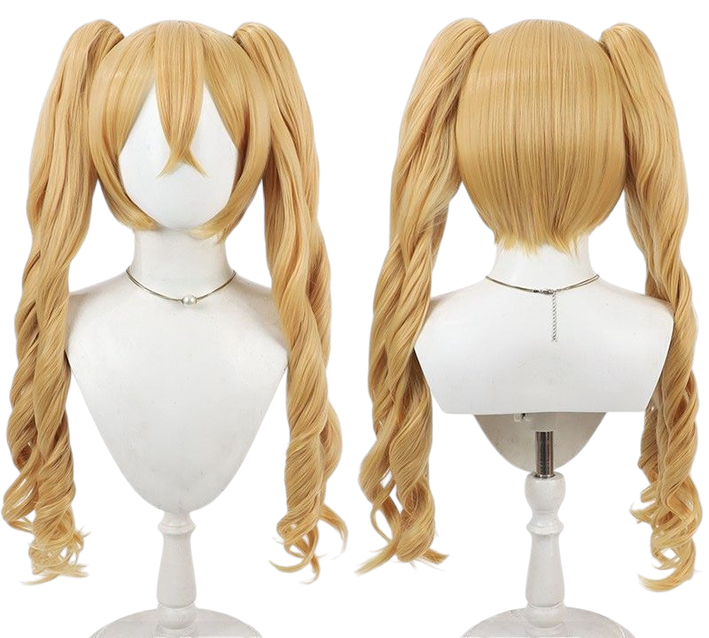 Dark Khaki Cure Peach (Love Momozono) Cosplay Wig - Fresh Precure! (Blonde Twin Tails) (FEVERCOS)Pretty Cure