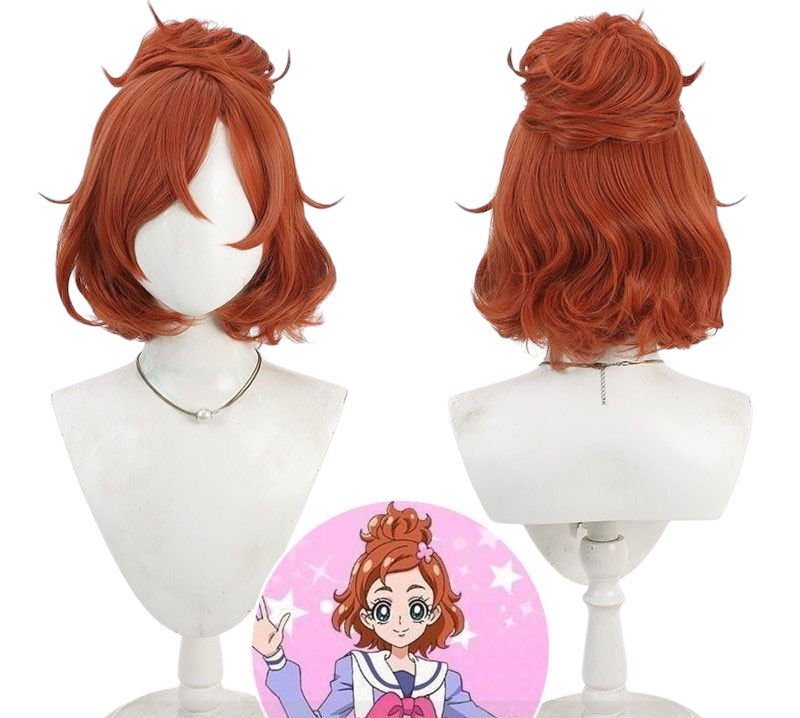 Saddle Brown Haruka Haruno (Civilian) Cosplay Wig - Go! Princess Precure (Brown Bob) (FEVERCOS)Pretty Cure