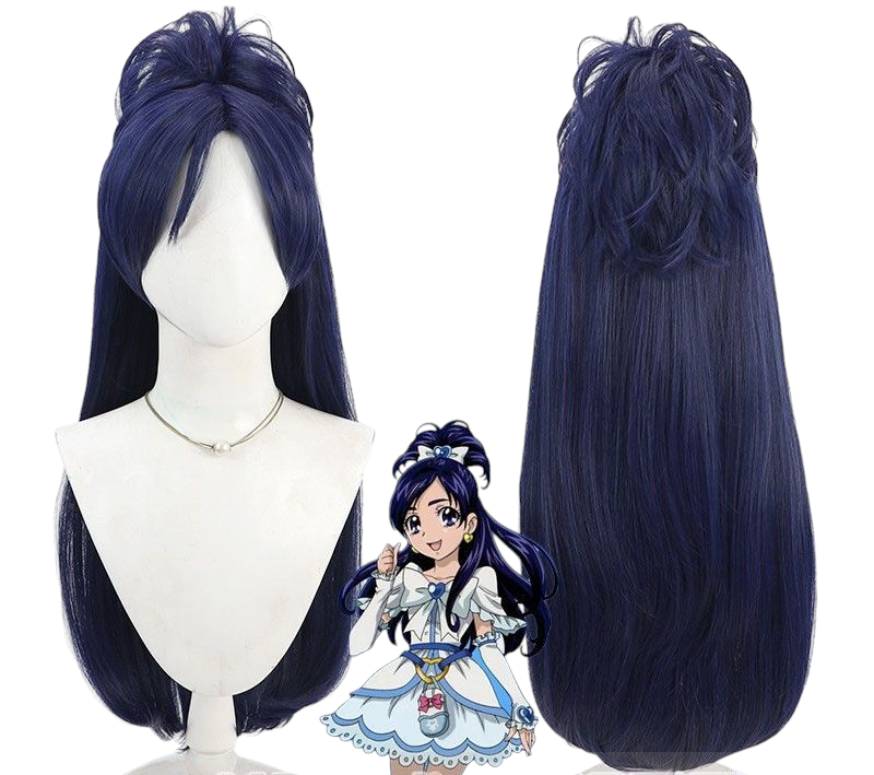 Lavender Cure White (Honoka Yukishiro) Cosplay Wig - Futari wa Precure (Dark Blue Ponytail) (FEVERCOS)Pretty Cure